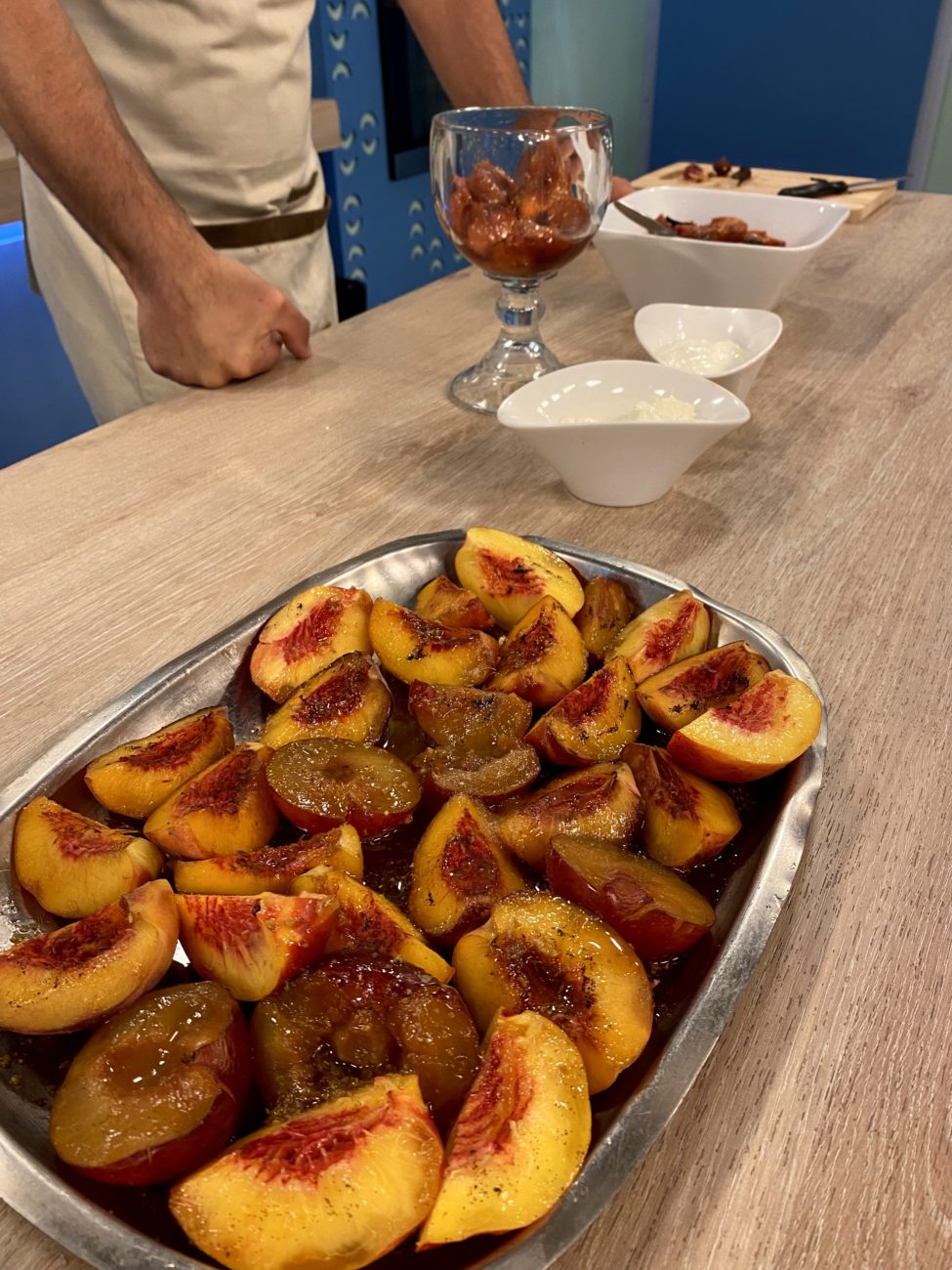 Frutas de verano asadas a la vainilla