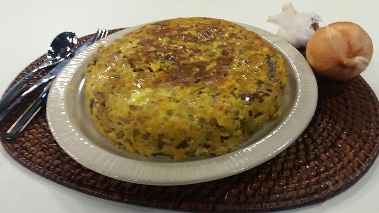 Tortilla de arvejas y choclo