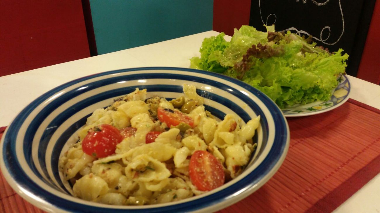 Ñoquis con pesto siciliano